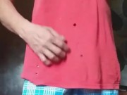 Playing my nipples and my tool...malibog na tatay nilaro ang utong at burat.