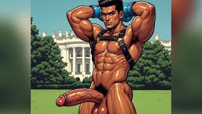 Handsome Muscular Men with Big Cocks Outdoors (ai Art)