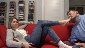 GABRIELLA - Neverending foot slavery 3 - Foot worship, toe sucking, human footstool