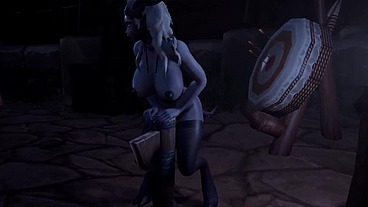 Draenei Grinding on a Pole at Night - Warcraft Porn Parody