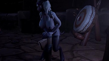 Draenei Grinding on a Pole at Night - Warcraft Porn Parody