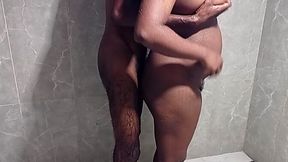 My girlfriend gets railed in the bathroom