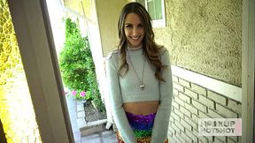 Smokin'_ Brunette Natalia Nix Hikes Up Her Skirt To Get Packed Raw!