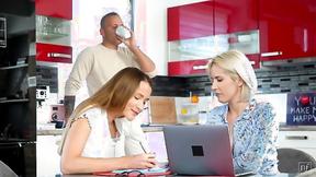 ”BFFs sharing BF's prick for learning purpose - Amy Douxxx & Ivi Rein”