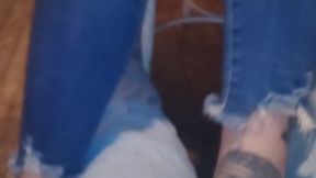 Psycho gf shoejob ball stomping