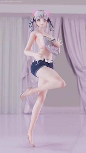 [mmd] 鸣潮 今汐aoa - Heart Cropped Shorts; Belly Top; Striptease