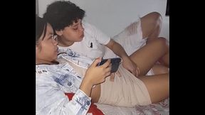 I find my step-sister watching porn, I make her a bet and we end up fucking