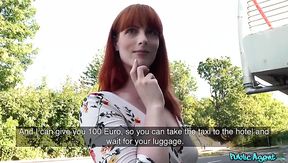 Hot Redhead Slut Picked Up For Quick Sex on the Street For Cash