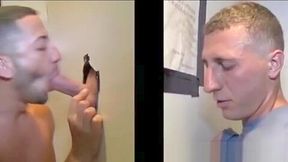 Straight guy loved his blowjob throguht he gloryhole