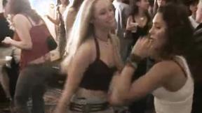 ”Adorable teen lesbo licks university twat”