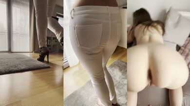 ! Suite Obvious POV! Business Bitch Strips, sucks and fucks in front of window