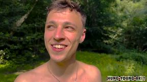 Outdoor strangers fuck/shot/push CUM up Fit AF 21yr guy