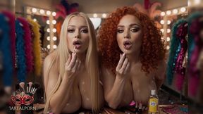 strippers in the dressing room before the show – ai-generated