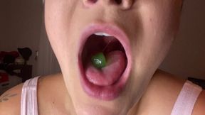 AYLA AYSEL SUCKS &amp; SWALLOWS GUMMY WORMS