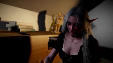 Sexy Nightelf Girl Got Cot Riding Dildo