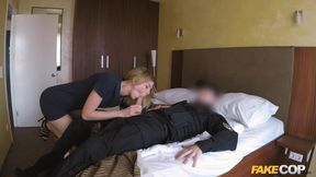 A big dicked cop fucks a pretty lady at a motel while on duty.