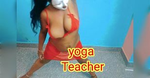 Hot Yoga Teacher Teaches Exercise in a Horny Way with Bouncing Tits