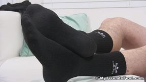 Solo Unexperienced Jackson Masturbates off his Spunk-Pump while Showcasing Soles