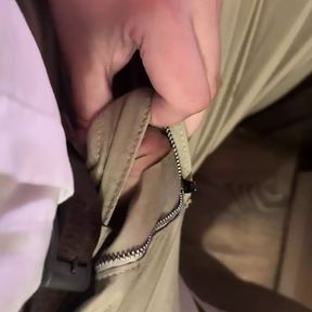 Handjob in trouser and cumming on it