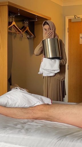 Iconic moment from &quot;Public Dick Flash. I pull out my dick in front of a Muslim maid in hijab&quot;