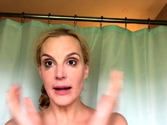 Busty amateur milf masturbates in the shower