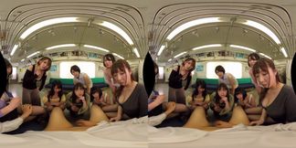You Accidentally Boarded the Ladies-Only Train Car; Reverse Gangbang CFNM with Japanese Babes