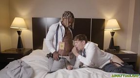 Ethan Chase and Adrian Hart watch some porn side-by-side and jerk off so that they can