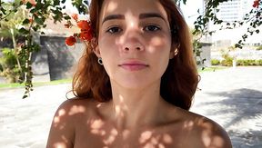 Kinky gal Agatha flashes her boobies and pierced nipples in the car