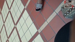 Working Lady Ebony with BBW Feet with Pink Toes