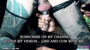 Ebony Goddess Black Dea fills her big ass latina snatch with Mr Hankey's huge dildo