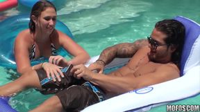 Real Slut Party - Sexy Sunni Mayweather &amp; Bridgete Turn a Pool Party Into a Wild Hardcore 4some