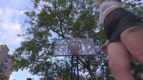 Tall girl basketball player