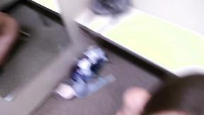 ”Fledgling Couple Practice Butt To Mouth In Changing Booth”