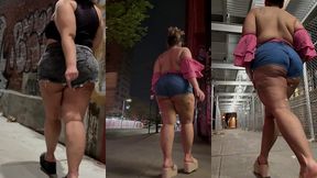 puerto rican boricua mami faux candid thick legs and natural fat ass worship asmr slow motion high heels short shorts