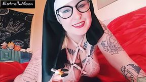 Tattooed Nun Smokes A Cigarette For You
