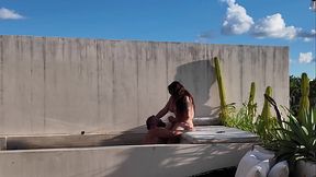 HOT CHICK WITH A DICK POOL BLOWJOB WITH FACIAL ENDING