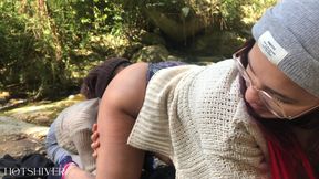 I Had Sex with My Busty Friend at the Waterfall