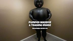 Inflatable Latex Suit Pumped Massive While I Edge Myself