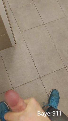 White Skinny Boy Risky Jerking in the Gyme Wc by Open Doors