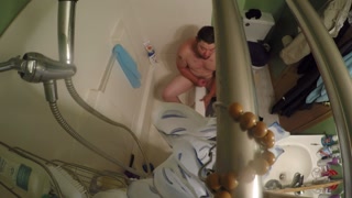 guy finds shower and masterbate teases
