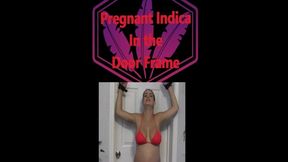 Pregnant Indica Stuck in the Door Frame WMV