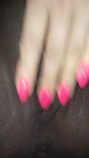 Sweet pussy and glossy nylon