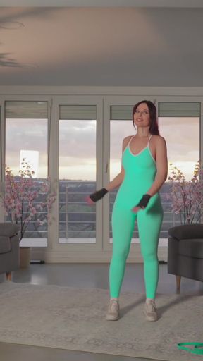 Hot MILF Jeny Smith works out in leggings and gets naked later   Clip 1