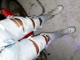 After the party, my ally's fiancée's incredible butt on all fours.