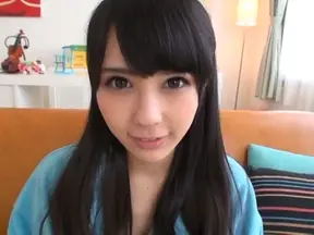 Dark-haired Japanese sweetie Ruka Kanae shows off her small tits