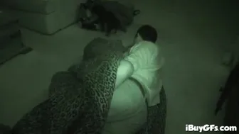 Brunette slut gets fucked hard in night vision sex tape