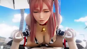 Perfect riding sex with Bell in cow print bikini