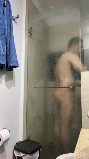Captivating moment from "I record my cousin again without him noticing while he bathes"