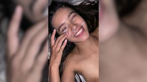 Night facial for my Latina petite stepsister after quickie in her pussy