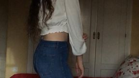 Worship your goddess dancing in jeans